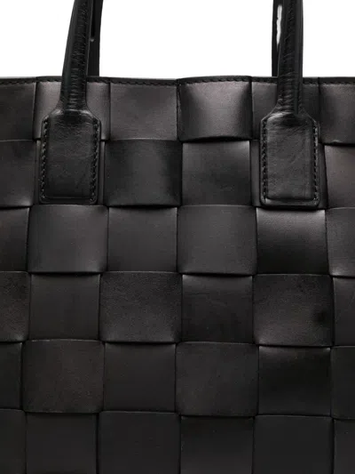 Dragon Diffusion Medium Pino Woven Top-handle Tote Bag In Black
