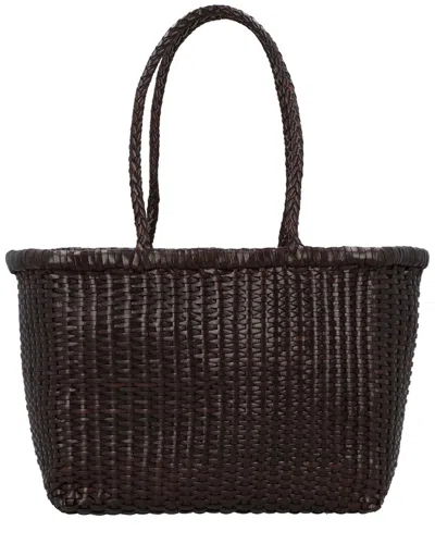 Dragon Diffusion B Weave Small Leather Shoulder Bag In Brown