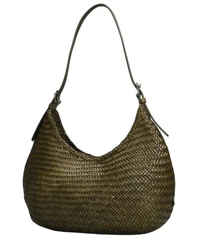 Dragon Diffusion Luna Mezza Woven Shoulder Bag In Green