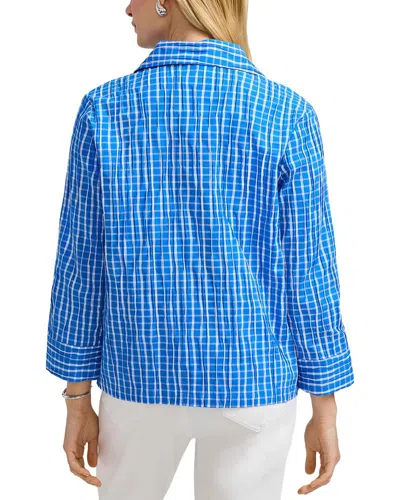 Foxcroft Sammy Popover Blouse In Blue