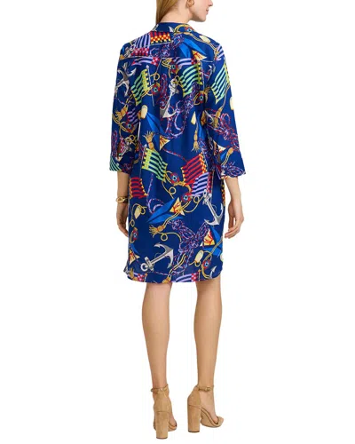 Foxcroft Sloane Linen-blend Shift Dress In Multi