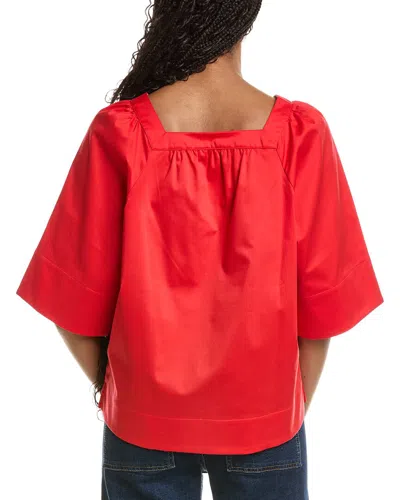 Foxcroft Violet Elbow-sleeve Matte Top In Red