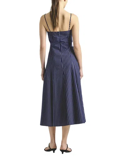 Derek Lam 10 Crosby Zandra Striped Shirting Tie Front Dress In Blue