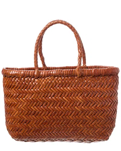 Dragon Diffusion Mini Flat Gora Leather Shoulder Bag In Brown