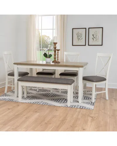 Linon Jane 6pc Dining Set In White