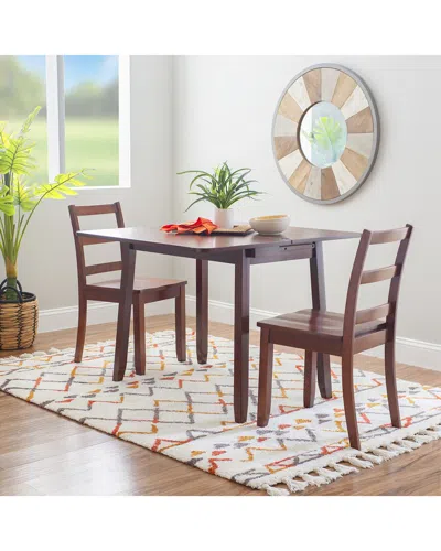 Linon Ashley 3pc Folding Table Set In Brown
