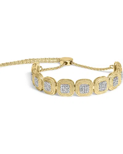 Haus Of Brilliance Silver 0.60 Ct. Tw. Diamond Link Bracelet In Gold