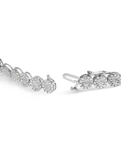 Haus Of Brilliance 14k White Gold 2.00 Cttw Diamond Halo Link Tennis Bracelet In Metallic