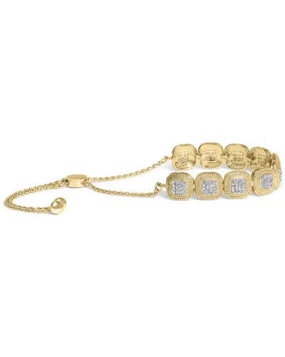 Haus Of Brilliance Silver 0.60 Ct. Tw. Diamond Link Bracelet In Gold