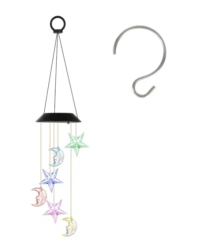 Fresh Fab Finds 2-pack Solar Moon & Star Wind Chimes In Multi