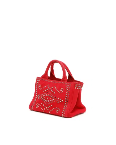 Prada Studded Canapa Bag In Pattern