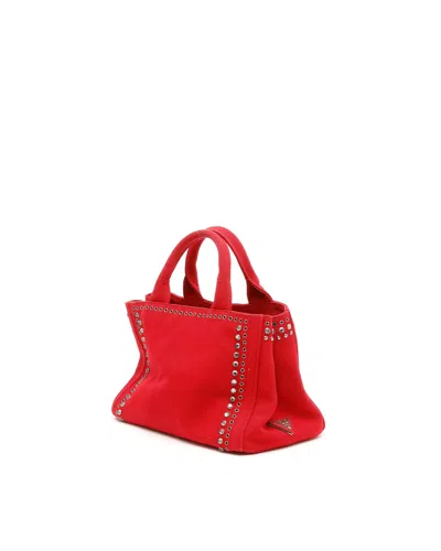 Prada Studded Canapa Bag In Pattern