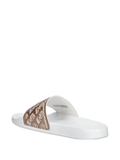 Ea7 Logo-embossed Slides In Neutral