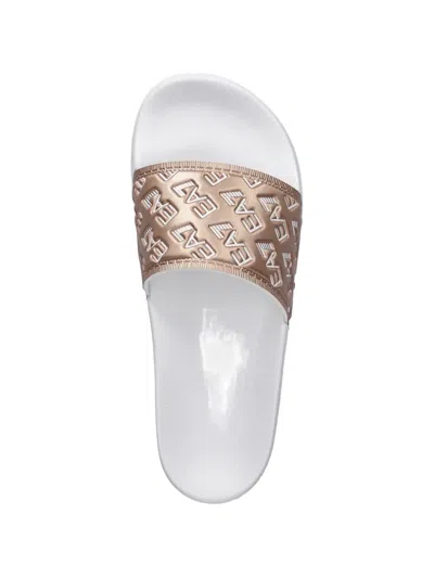 Ea7 Logo-embossed Slides In Neutral