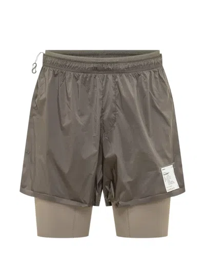 Satisfy Techsilk Layered Shorts In Brown