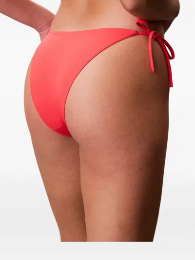 Calvin Klein Tie Side Bikini Bottom In Red