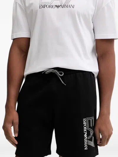 Ea7 Logo-print Drawstring Shorts In Black