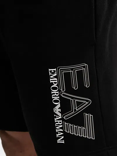 Ea7 Logo-print Drawstring Shorts In Black