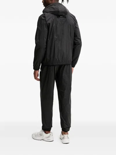 Ea7 Ventus7 Grid-pattern Track Pants In Black