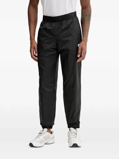Ea7 Ventus7 Grid-pattern Track Pants In Black