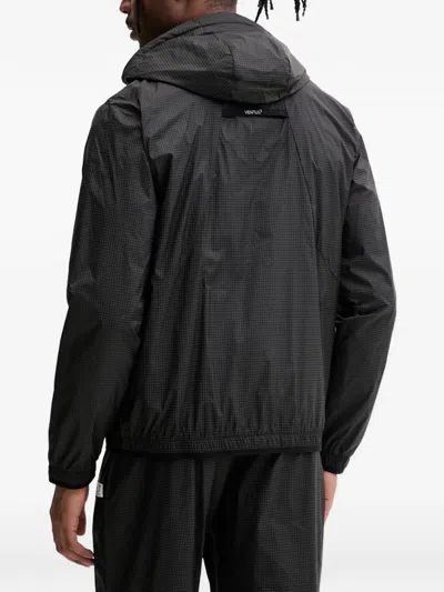 Ea7 Ventus7 Grid-pattern Track Pants In Black