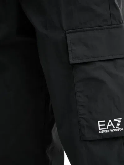 Ea7 Logo-print Cargo Pants In Black