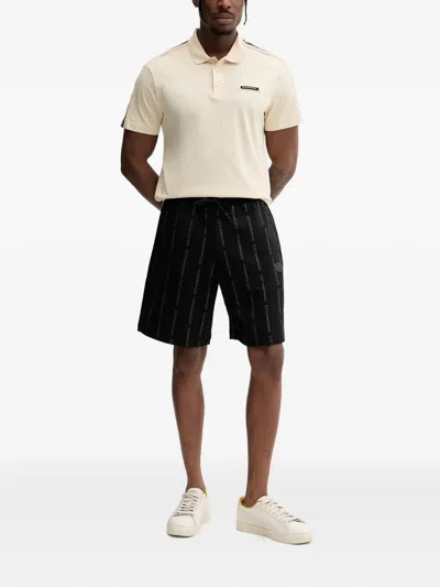 Ea7 Logo-print Drawstring Shorts In Black