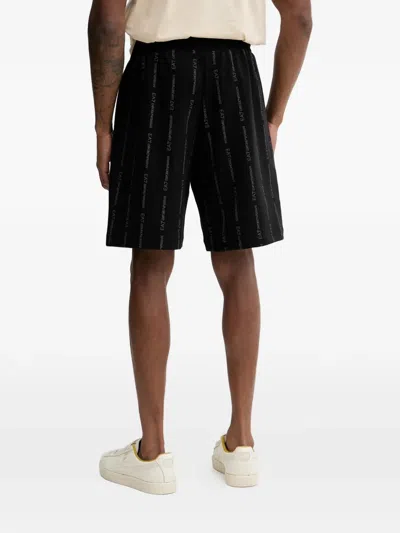 Ea7 Logo-print Drawstring Shorts In Black