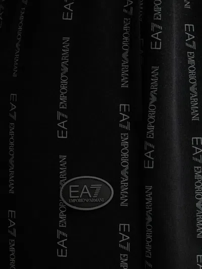 Ea7 Logo-print Drawstring Shorts In Black