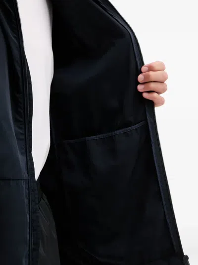 Ea7 Logo-print Hooded Jacket In Blue