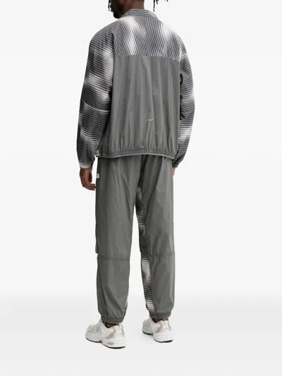 Ea7 Gradient-print Panelled Jacket In Gray