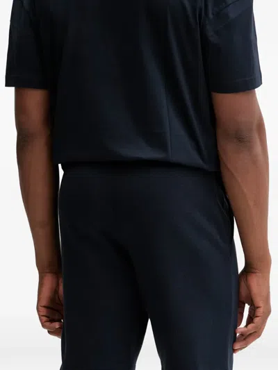 Ea7 Logo-patch Drawstring Shorts In Blue