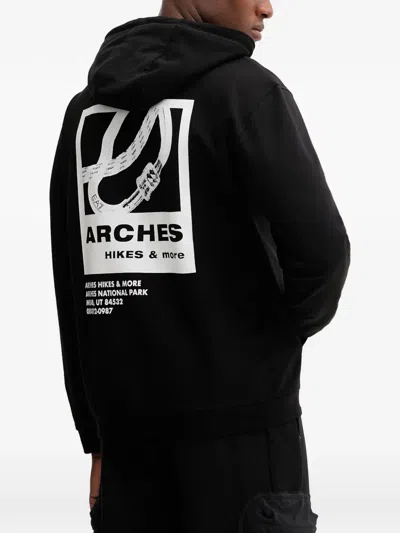 Ea7 Cotton Pullover Hooded Sweatshirt From Core Identity In Black