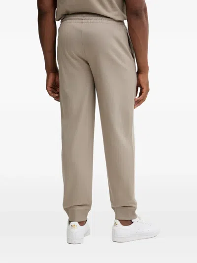 Ea7 Logo-print Drawstring Track Pants In Neutral