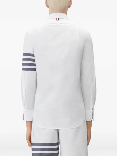 Thom Browne Grey Funmix Checked Cotton Shirt In Medium Blue