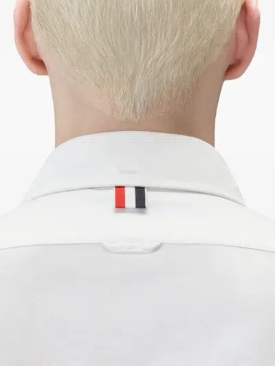 Thom Browne Grey Funmix Checked Cotton Shirt In Medium Blue
