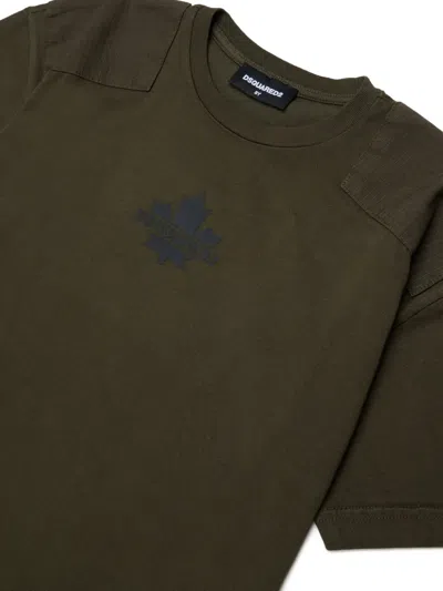 Dsquared2 Logo-print Panelled T-shirt In Green
