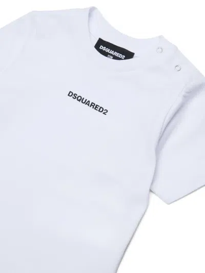 Dsquared2 Logo-print Shoulder-button T-shirt In White