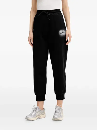Ea7 Logo-print Track Pants In Black