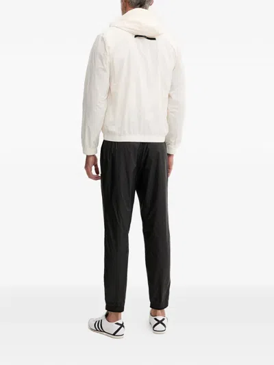 Ea7 Grid-pattern Track Pants In White
