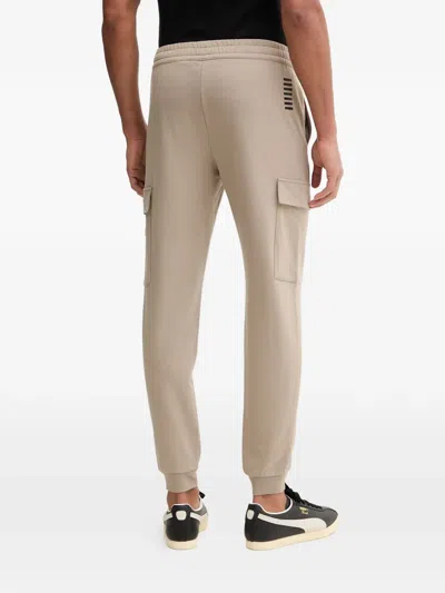 Ea7 Logo-print Cargo Pants In Neutral