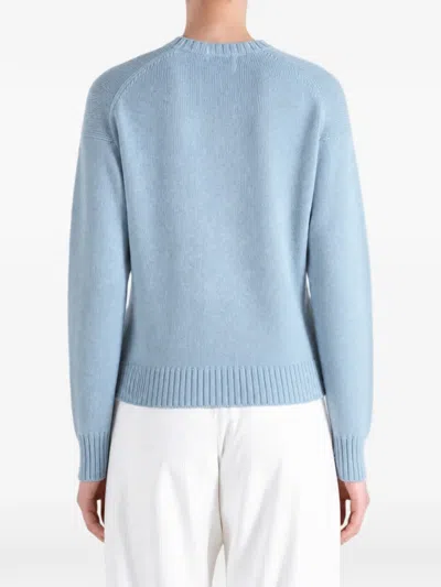 Polo Ralph Lauren Cotton Bear Long Sleeve Crew Neck Pullover Blue Note