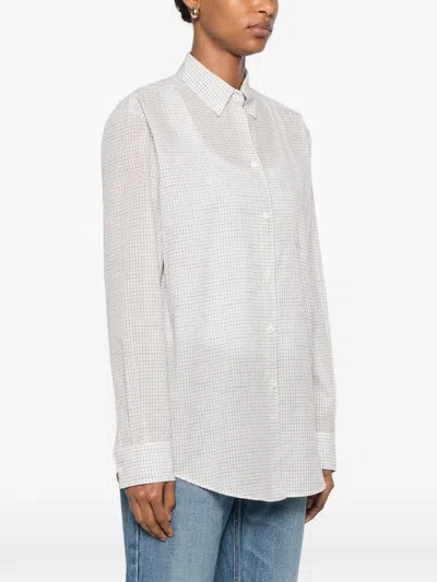 The Row Dalan Check-pattern Long-sleeve Shirt In White