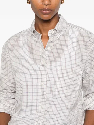 The Row Dalan Check-pattern Long-sleeve Shirt In White