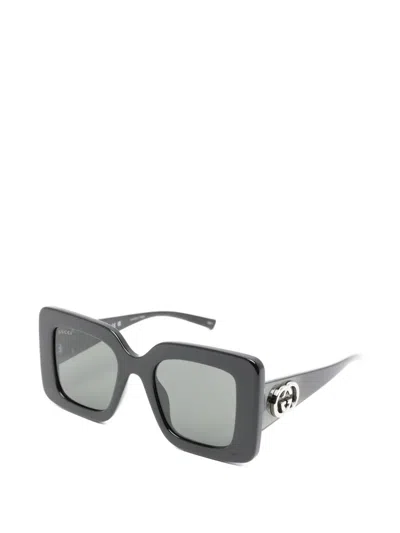 Gucci Interlocking G Square-frame Sunglasses In Black