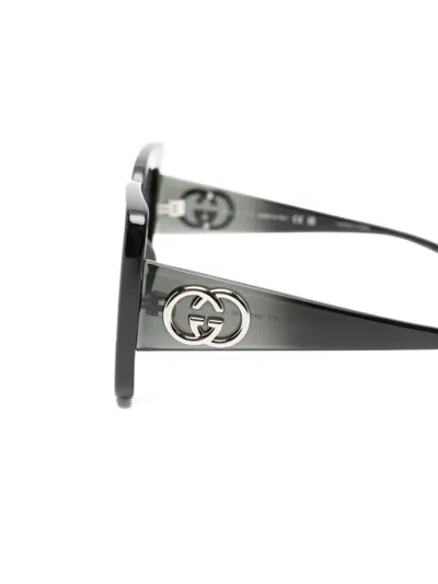 Gucci Interlocking G Square-frame Sunglasses In Black