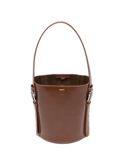 Coperni Lizard-effect Shoulder Bag In Brown