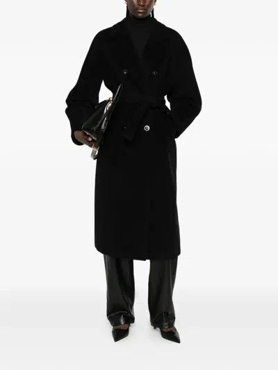 Max Mara Double-breasted Belted Coat In Black