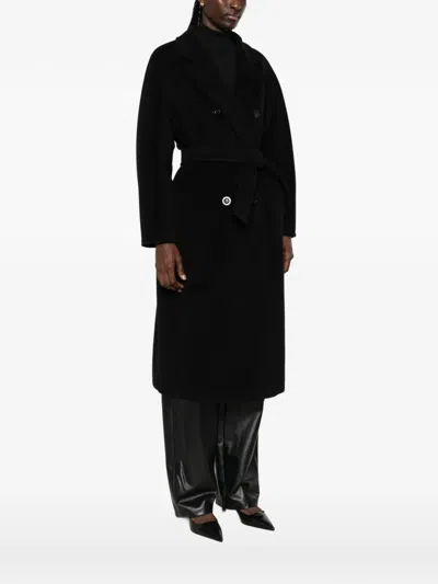 Max Mara Double-breasted Belted Coat In Black