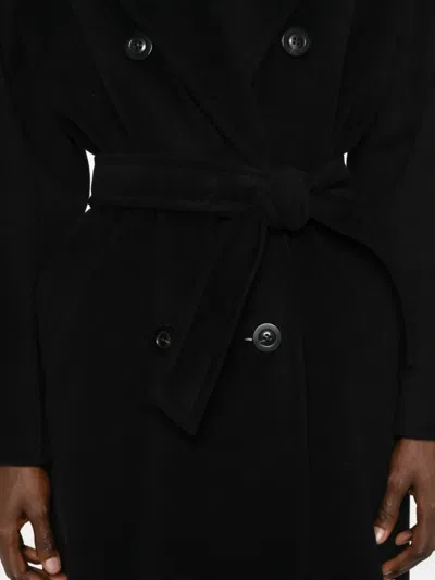 Max Mara Double-breasted Belted Coat In Black